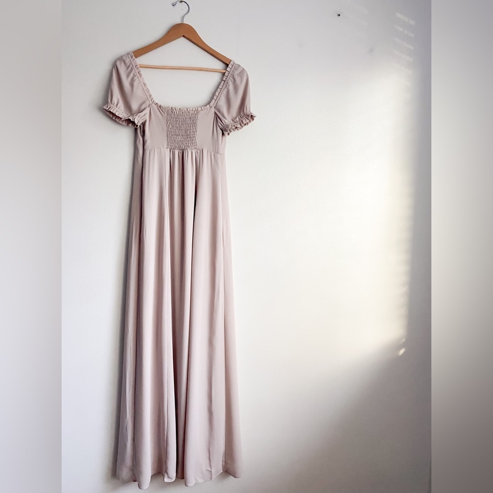 Show Me Your MuMu Brittany Maxi Dress Square Neck Blush Prom Bridesmaid Wedding - Picture 4 of 13